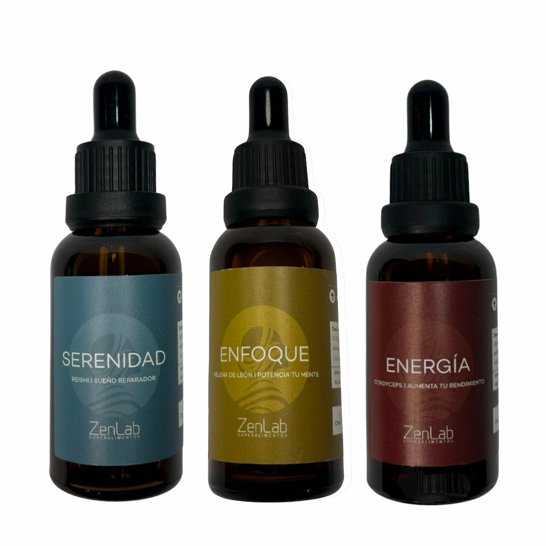 Tripack Sublingual Melena de Leon , Reishi y Cordyceps