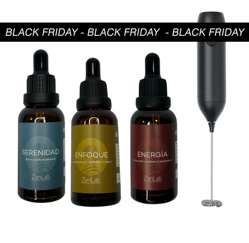 Tripack Bienestar Total – Melena de León, Reishi y Cordyceps para ansiedad, insomnio y energía natural +BATIDOR DE CAFÉ GRATIS