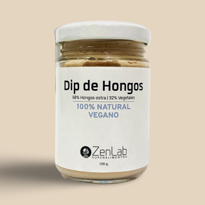 Envase de dip (paté) de hongos ostra vegano