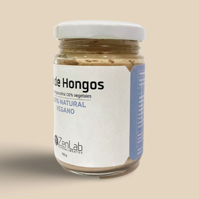 Envase de dip (paté) de hongos ostra vegano