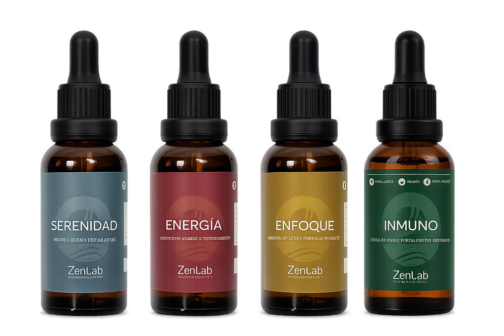 Cuatripack Bienestar Total ZenLab | Melena de León, Reishi, Cordyceps y Cola de Pavo | Ultra Concentrado