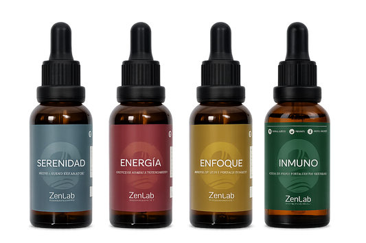 Cuatripack Bienestar Total ZenLab | Melena de León, Reishi, Cordyceps y Cola de Pavo | Ultra Concentrado