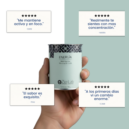 BEST SELLER - ENERGÍA - Matcha japonés con melena de león 60 gramos
