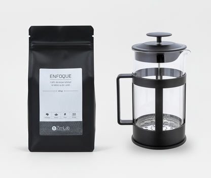 Cafe con Melena de leon y prensa francesa