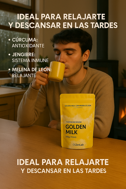 Golden Milk ZenLab – Bienestar Natural con Melena de León y Cúrcuma