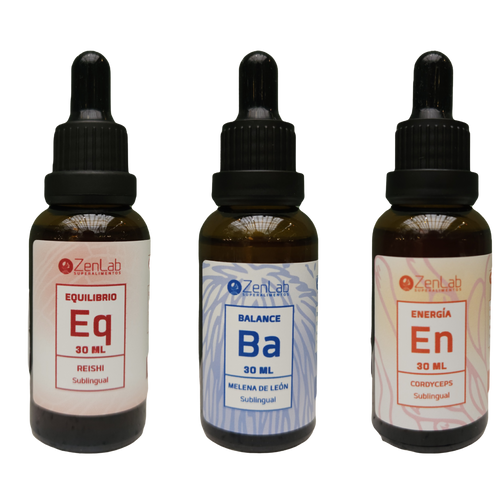 Tripack Bienestar Total – Melena de León, Reishi y Cordyceps para ansiedad, insomnio y energía natural